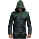 Stephen Amell Arrow Green Hooded Jacket with Quiver Costume Stephen Amell Arrow Green Hooded Jacket with Quiver Costume