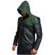 Stephen Amell Arrow Green Hooded Jacket with Quiver Costume Stephen Amell Arrow Green Hooded Jacket with Quiver Costume