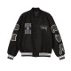 Asap Rocky Stussy CDG Black Wool Letterman Varsity Jacket Asap Rocky Stussy CDG Black Wool Letterman Varsity Jacket