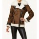 Asymmetrical Faux Leather Shearling Jacket Asymmetrical Faux Leather Shearling Jacket