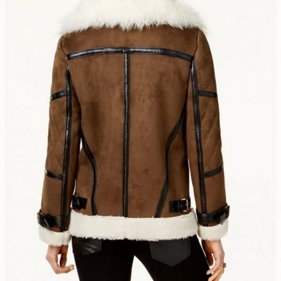 Asymmetrical Faux Leather Shearling Jacket Asymmetrical Faux Leather Shearling Jacket