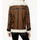 Asymmetrical Faux Leather Shearling Jacket