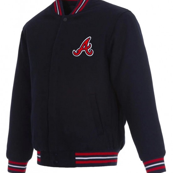 Atlanta Braves Navy Blue Varsity Jacket Atlanta Braves Navy Blue Varsity Jacket