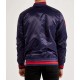 Atlanta Braves World Series Navy Varsity Satin Jacket Atlanta Braves World Series Navy Varsity Satin Jacket