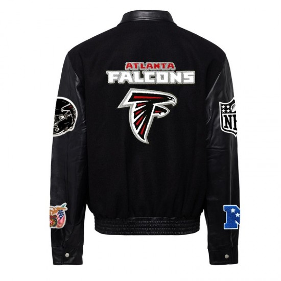 Atlanta Falcons Black Biker Varsity Jacket