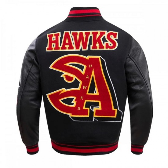 Atlanta Hawks Mash Up Logo Wool Varsity Jacket Atlanta Hawks Mash Up Logo Wool Varsity Jacket
