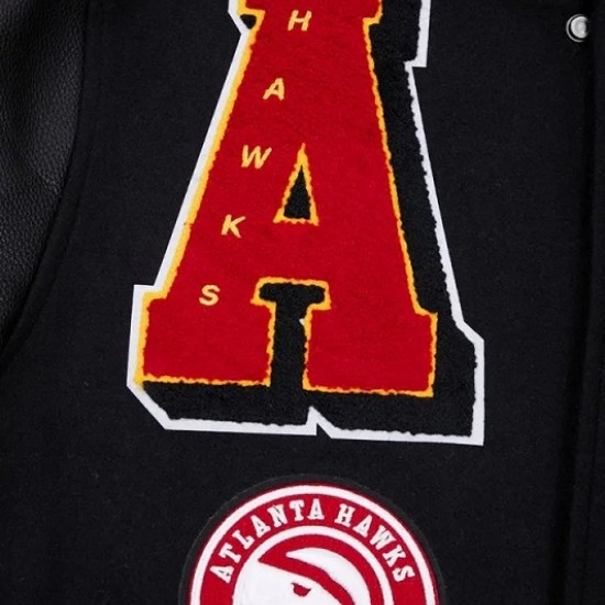 Atlanta Hawks Mash Up Logo Wool Varsity Jacket