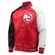 Hawks Reliever Atlanta Red/Black Satin Raglan Full-Snap Jacket Hawks Reliever Atlanta Red/Black Satin Raglan Full-Snap Jacket