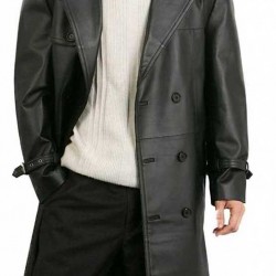 Mens Premium Double-Breasted Augusta Guys Leather Coat