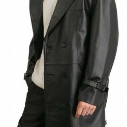 Mens Premium Double-Breasted Augusta Guys Leather Coat