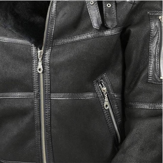 Shearling Aviator B16 Sheepskin Real Leather Jacket Winter Bomber Jacket Shearling Aviator B16 Sheepskin Real Leather Jacket Winter Bomber Jacket