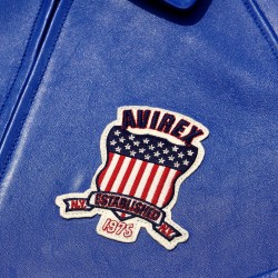 Avirex Limited Edition Blue Icon Croc Leather Jacket 