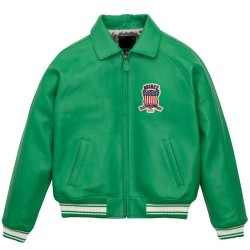Avirex Limited Edition Green Icon Croc Leather Jacket