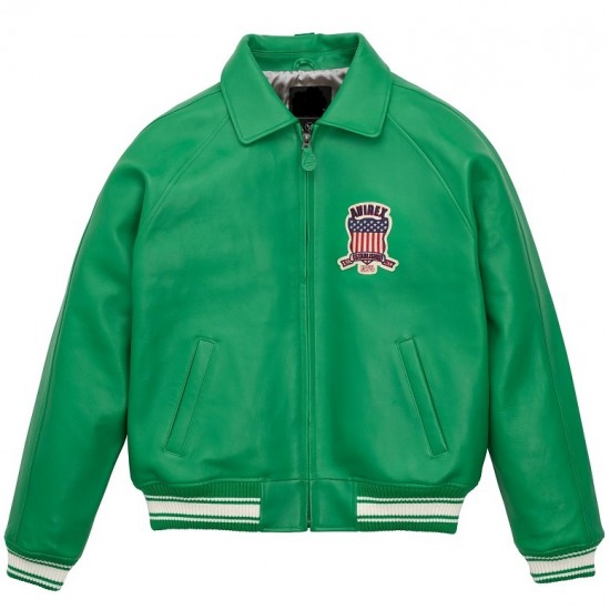 Avirex Limited Edition Green Icon Croc Leather Jacket