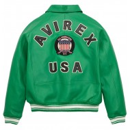 Avirex Limited Edition Green Icon Croc Leather Jacket