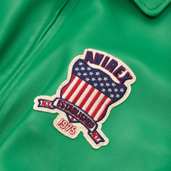 Avirex Limited Edition Green Icon Croc Leather Jacket Avirex Limited Edition Green Icon Croc Leather Jacket