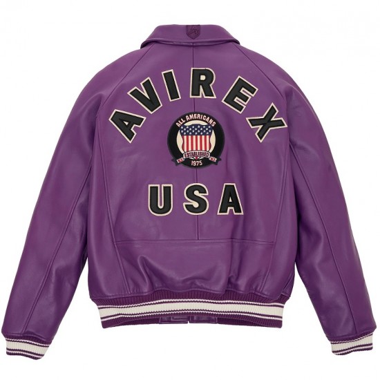 Avirex Limited Edition Purple Icon Croc Leather Jacket