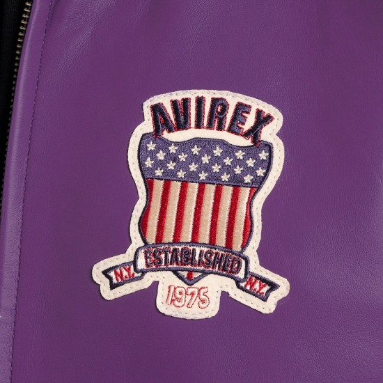 Avirex Limited Edition Purple Icon Croc Leather Jacket