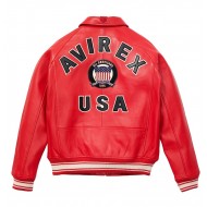 Limited Edition Red Icon Croc Avirex Leather Jacket 