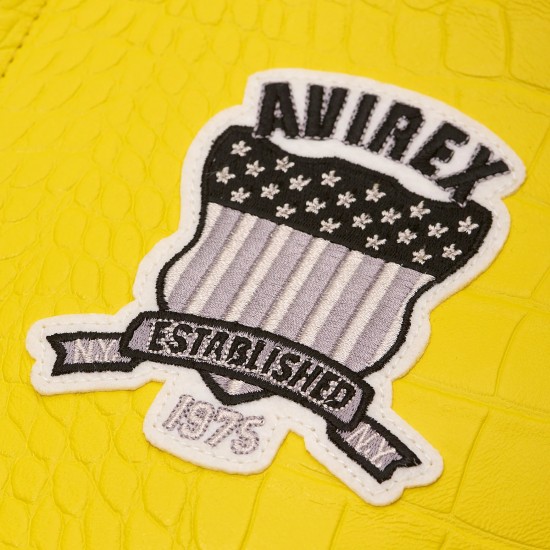 Yellow Icon Croc Avirex Limited Edition Leather Jacket Yellow Icon Croc Avirex Limited Edition Leather Jacket