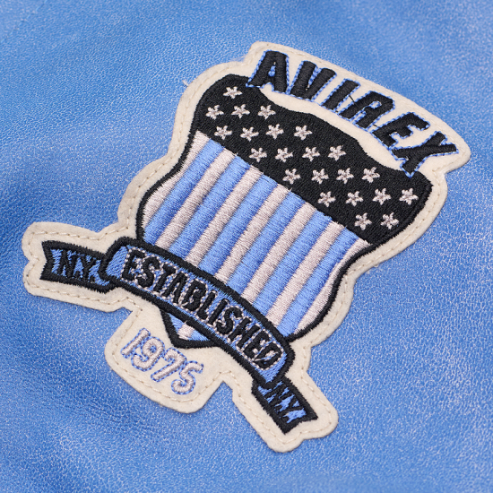 Limited Edition sky Blue Icon Croc Avirex Leather Jacket Limited Edition sky Blue Icon Croc Avirex Leather Jacket