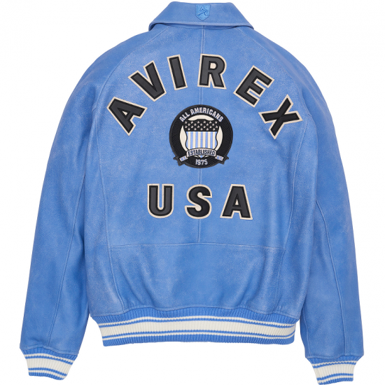 Limited Edition sky Blue Icon Croc Avirex Leather Jacket Limited Edition sky Blue Icon Croc Avirex Leather Jacket