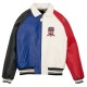 Mens Blue Colorblock Icon Military Avirex Bomber Jacket