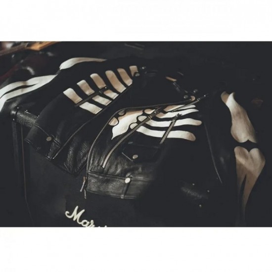 Guns N Roses Axl Rose Skeleton Motorcycle Costume Leather Jacket Guns N Roses Axl Rose Skeleton Motorcycle Costume Leather Jacket