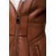 Ayva's Tan Shearling coat with fox fur trim Hoodie Coat