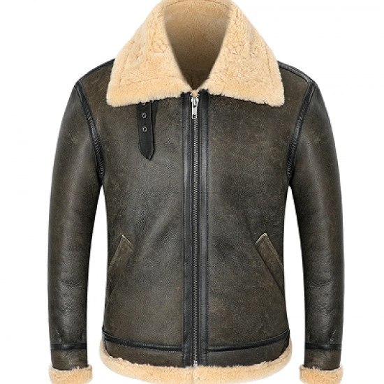 B-3 Leather Sheepskin Shearling Jacket