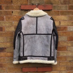 Mens Vintage Military Winter Coat Real Leather Real Fur B3 Bomber Leather Jacket