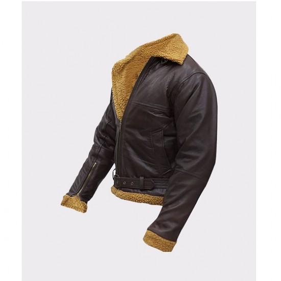 B3 Flying Aviator Shearling Bomber Leather Jacket