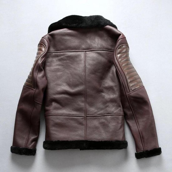 Mens Genuine Cow Skin Real Fur Shearling Jacket Mens Genuine Cow Skin Real Fur Shearling Jacket
