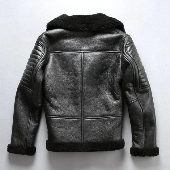 Mens Genuine Cow Skin Real Fur Shearling Jacket Mens Genuine Cow Skin Real Fur Shearling Jacket
