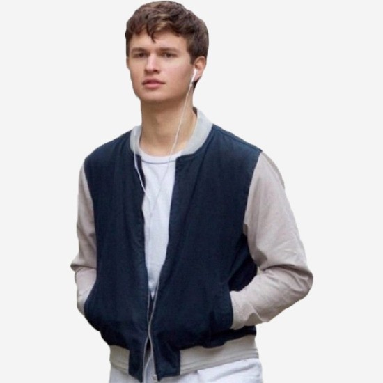 Baby Driver Ansel Elgort Varsity Bomber Jacket