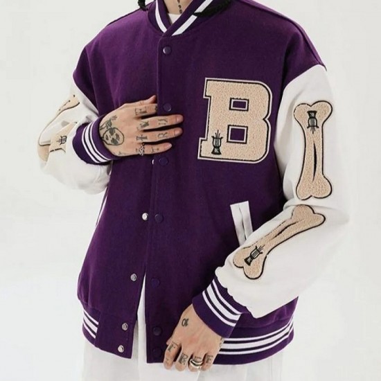 Skeleton Bad To The Bone Baseball Jacket Skeleton Bad To The Bone Baseball Jacket