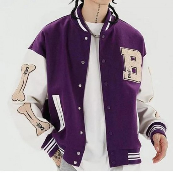 Skeleton Bad To The Bone Baseball Jacket Skeleton Bad To The Bone Baseball Jacket