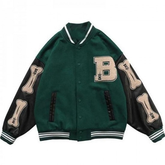 Skeleton Bad To The Bone Baseball Jacket Skeleton Bad To The Bone Baseball Jacket