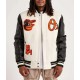 Baltimore Orioles Black and Off White Varsity Jacket