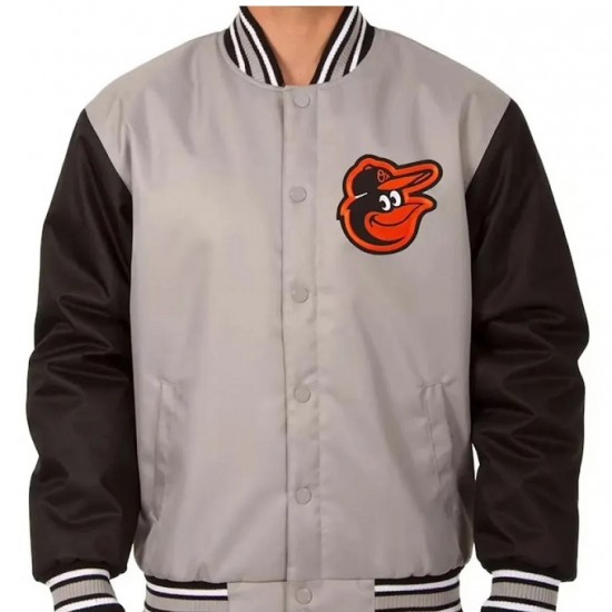 Poly Twill Baltimore Orioles Black and Gray Full-Snap Jacket Poly Twill Baltimore Orioles Black and Gray Full-Snap Jacket