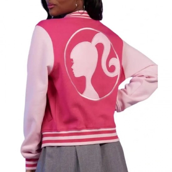 Barbie Embroidered Girls Varsity Jacket