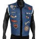 Barley Lightfoot Onward Vest Blue Patched Denim Latest Fashion Halloween Jacket