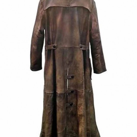 Bat-man Knightmare Dawn of Justice Brown Leather Long Trench Coat Costume
