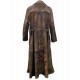 Bat-man Knightmare Dawn of Justice Brown Leather Long Trench Coat Costume