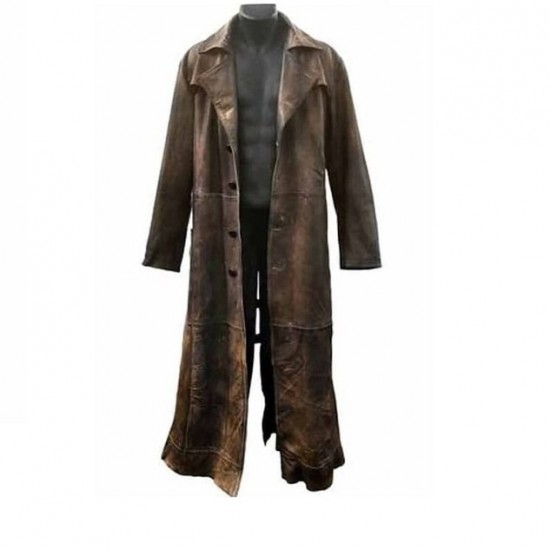 Bat-man Knightmare Dawn of Justice Brown Leather Long Trench Coat Costume Bat-man Knightmare Dawn of Justice Brown Leather Long Trench Coat Costume