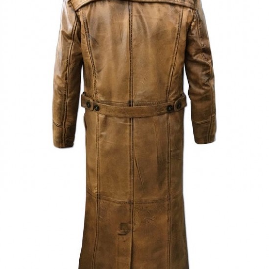 Bat-man Knightmare Dawn of Justice Brown Leather Long Trench Coat