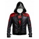 Batman Arkham Knight Black Red Hood Leather Jacket Vest Costume