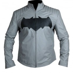 Dawn Of Justice Bruce Wayne Batman Arkham Knight Grey Leather Jacket