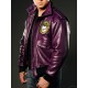 Joker Goon Batman Bomber Purple Leather Jacket Joker Goon Batman Bomber Purple Leather Jacket