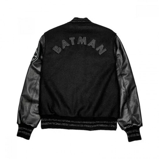Batman Justice League Black Varsity Jacket Batman Justice League Black Varsity Jacket